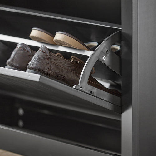 SoBuy Armoire à chaussures - 2 volets - 80 x 24 x 110 cm - Anthracite