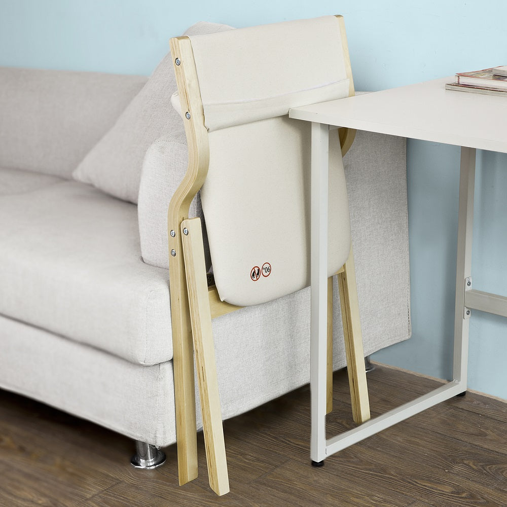 Chaise pliante SoBuy - Avec coussin souple - Max. 90 kg - Blanc