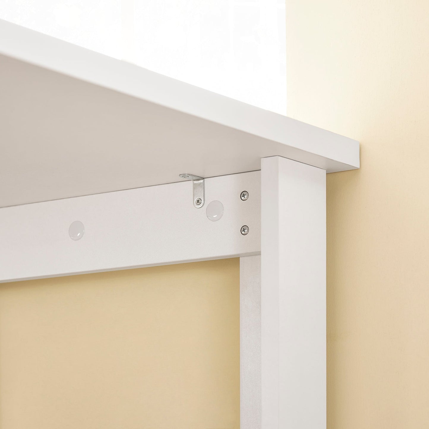 SoBuy FWT17-II-W Table de bar - Table de cuisine haute avec rangement - Table debout compacte pour la cuisine, le salon ou le bar à café - Blanc - 112 x 57 x 106 cm