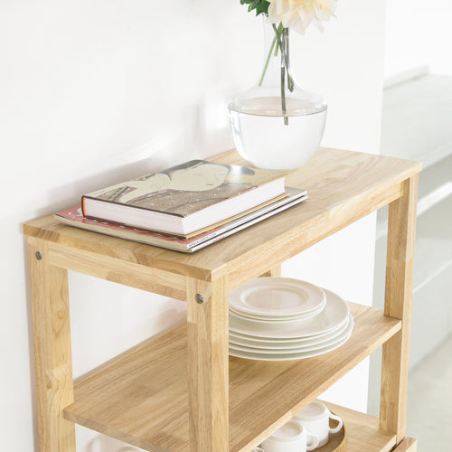 SoBuy - Table de salle à manger pliante avec meuble de rangement - Max, 75 kg - 126 x 60 x 98 cm - Naturel
