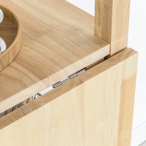 SoBuy - Table de salle à manger pliante avec meuble de rangement - Max, 75 kg - 126 x 60 x 98 cm - Naturel