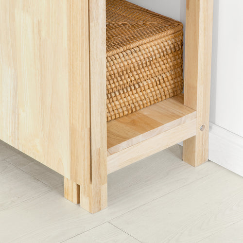 SoBuy - Table de salle à manger pliante avec meuble de rangement - Max, 75 kg - 126 x 60 x 98 cm - Naturel
