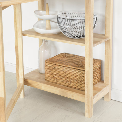 SoBuy - Table de salle à manger pliante avec meuble de rangement - Max, 75 kg - 126 x 60 x 98 cm - Naturel