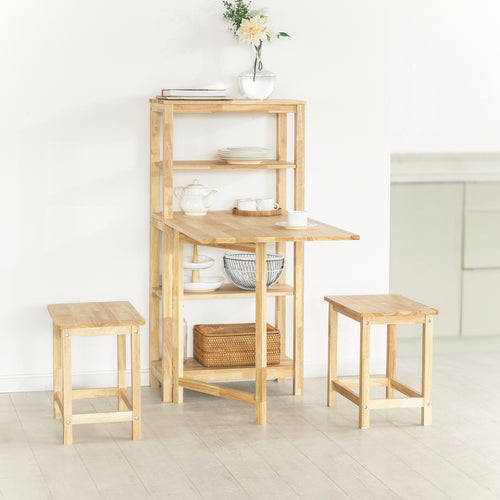 SoBuy - Table de salle à manger pliante avec meuble de rangement - Max, 75 kg - 126 x 60 x 98 cm - Naturel