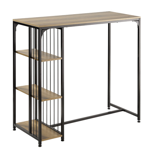 SoBuy Table à manger haute FWT84-PF - 3 étagères - 115 x 50 x 107 cm - Industriel