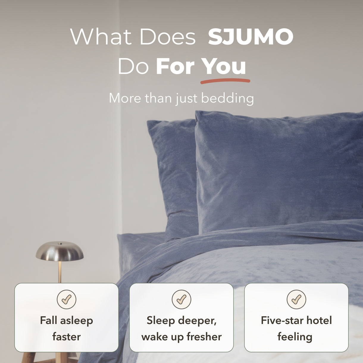 Sjumo Splittopper Drap-housse - soyeux - 180 x 200/210 cm - Bleu délavé