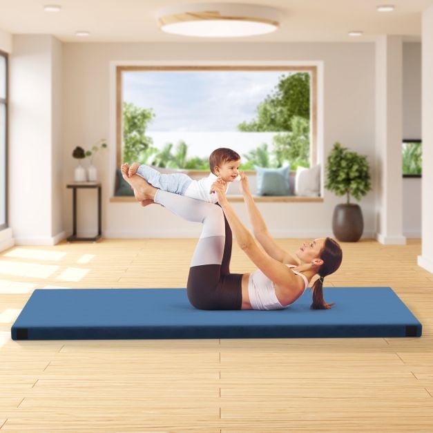 Matelas de camping côtier - avec mousse à mémoire de forme et dessous antidérapant - 188 x 78 x 6,5 cm - Gris
