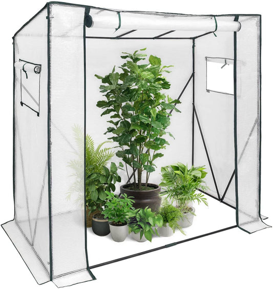 Woltu Foil Greenhouse White/Green - Serre PE semi-transparente - 200 x 77 x 146/169 cm