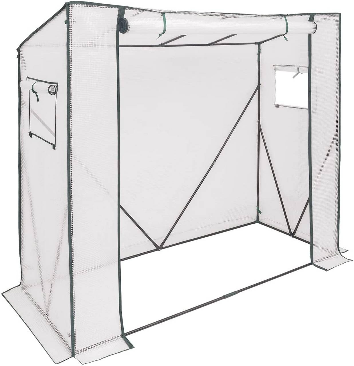Woltu Foil Greenhouse White/Green - Serre PE semi-transparente - 200 x 77 x 146/169 cm
