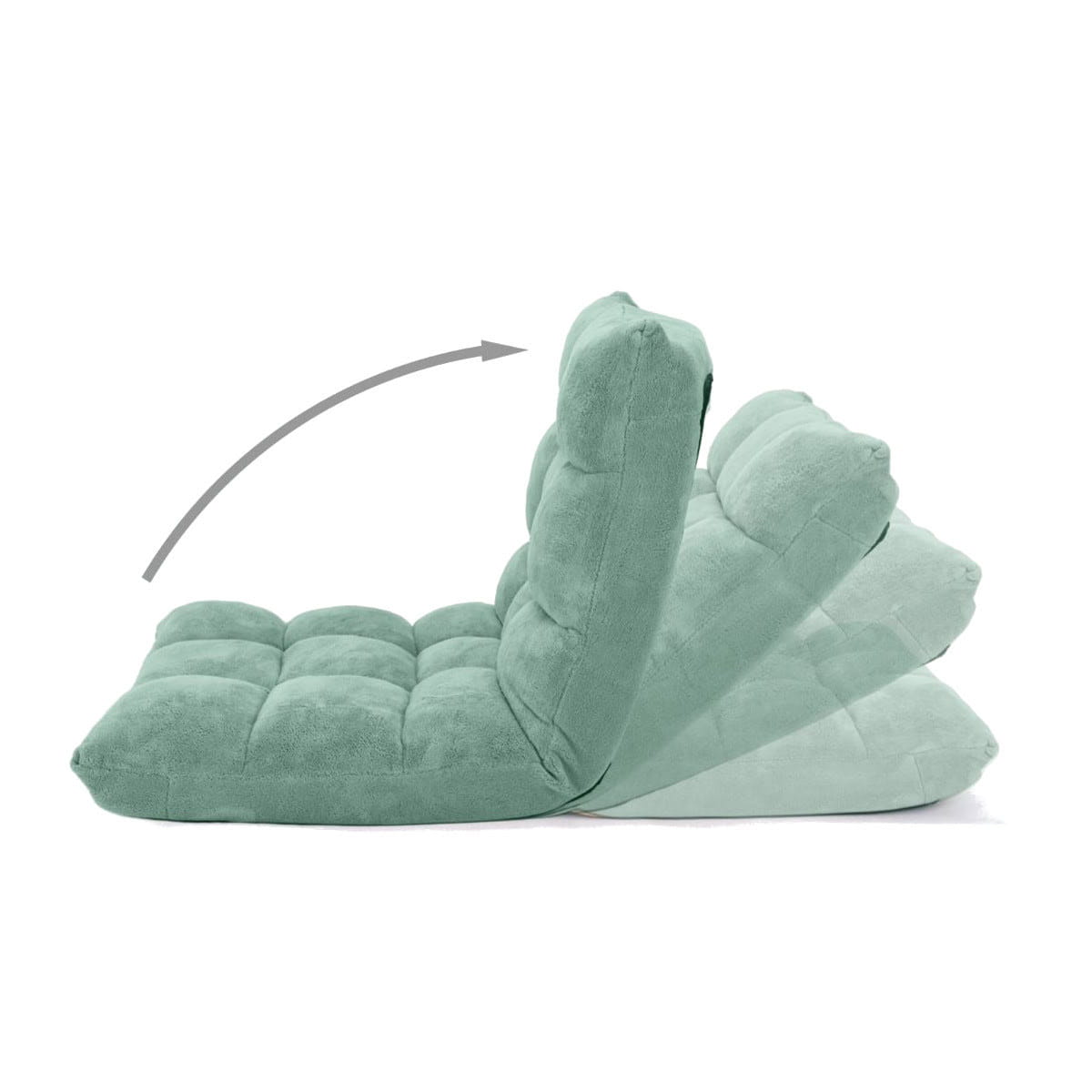 Chaise longue pliable Coast - dossier réglable 14 positions - 105 x 56 x 15 cm - vert