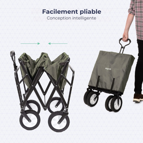 Chariot pliable - LifeGoods - Charge max 70 kg - 59cm x 98cm - vert