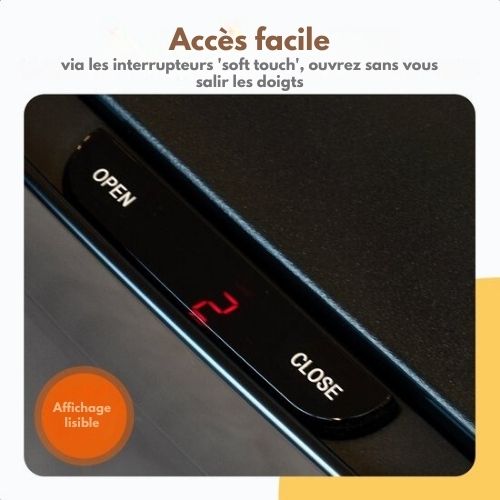 Poubelle automatique, Goliving, 64 litres, Séparation des déchets, Détecteur mains libres, Acier inoxydable, Noir