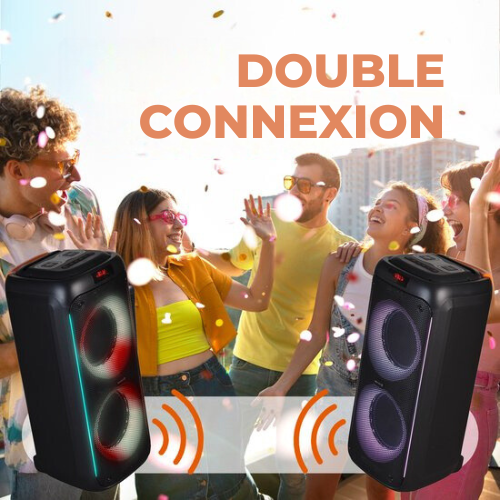 Enceinte Bluetooth, Denver, Enceinte lumineuse, Bluetooth Party Speaker, BPS458