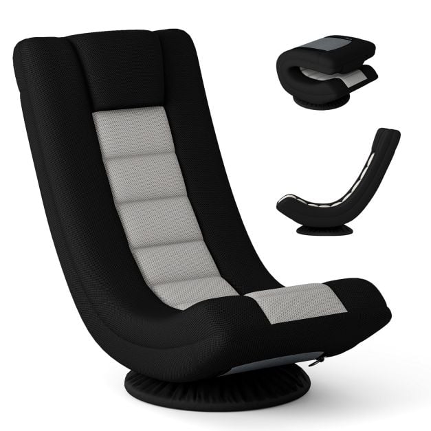 Coast Swivel Gaming Chair - Réglable - Pliable - Rotation à 360° - Ergonomique - Gris/Noir