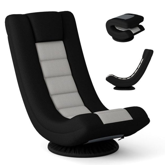 Coast Swivel Gaming Chair - Réglable - Pliable - Rotation à 360° - Ergonomique - Gris/Noir