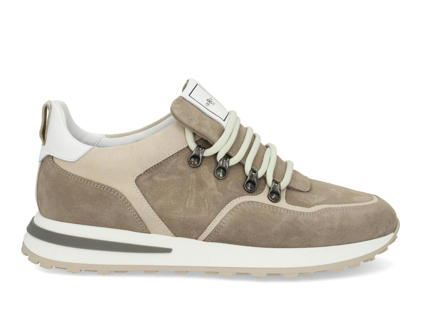 Giorgio Baskets Hommes Beige Suede - Modèle 578112 Earth - Hauteur du talon 2.5 cm - Largeur H