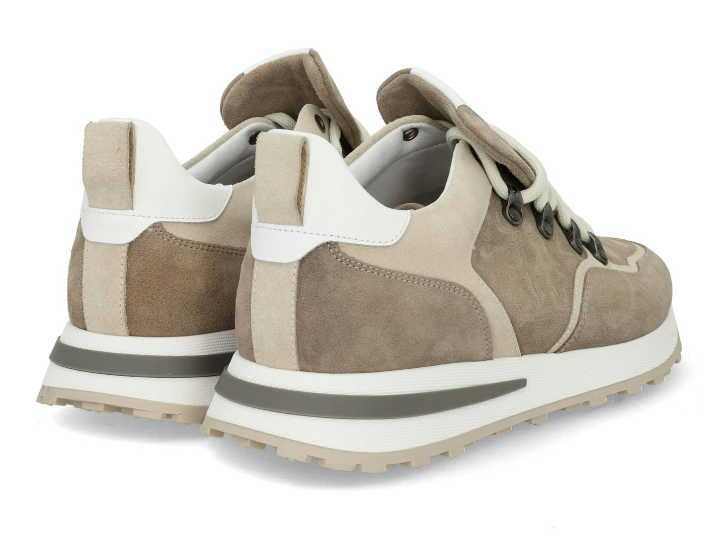 Giorgio Baskets Hommes Beige Suede - Modèle 578112 Earth - Hauteur du talon 2.5 cm - Largeur H