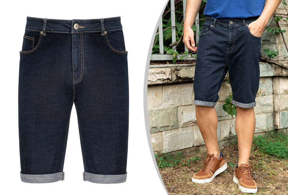 Milanoro - XL - Short en jean - Homme - Bleu foncé