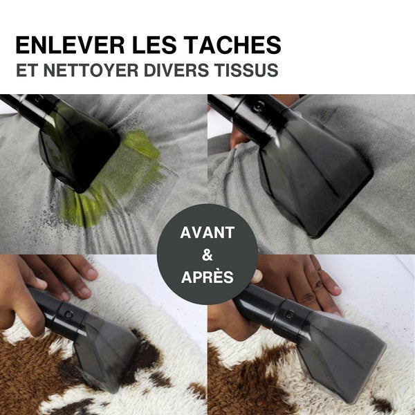 Nettoyeur de Taches Multi-surfaces - ACHATÉ – Aspirateur Injecteur/Extracteur - Tapis, Matelas, Canapés, Sols – Gris/Bleu/Noir