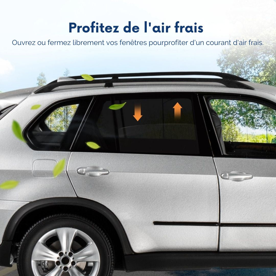 Pare-soleil pour voiture TenTravel - Pour vitre latérale extra foncée - Protection UV - 2 pièces - Noir