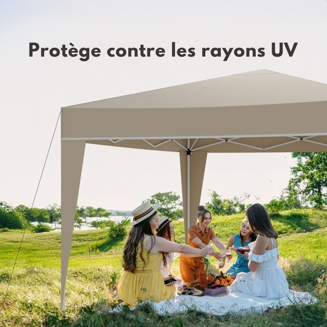 Tente de réception LifeGoods - Imperméable et résistante aux UV - 300 x 300 x 320 cm - Beige