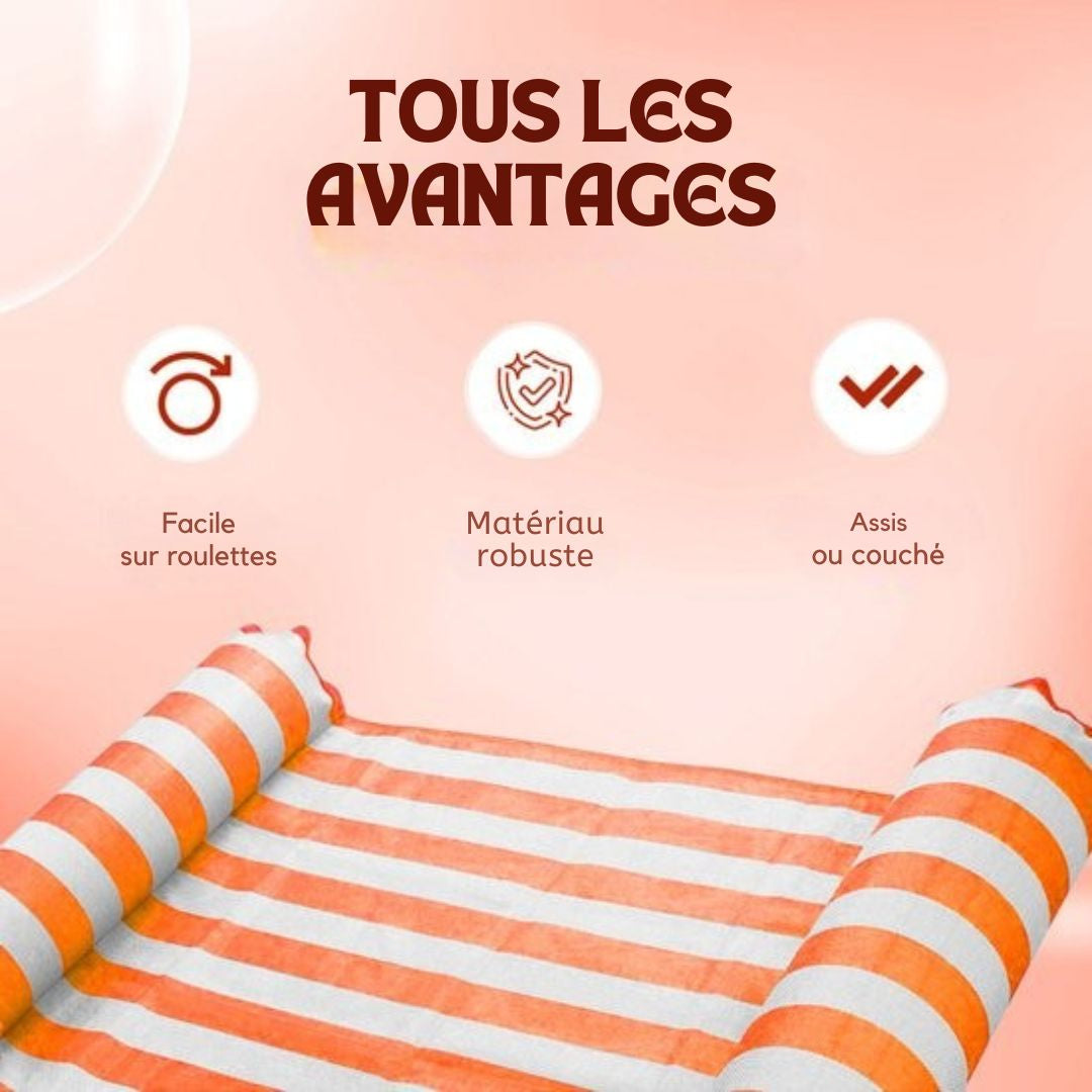 Hamac d'eau de luxe - Travelly - matelas d'air - piscine - jouet d'eau - Orange