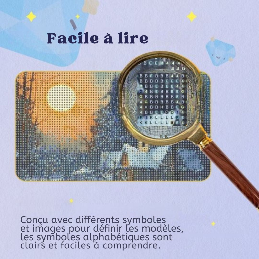 Peinture au diamant - Rubye® - Peinture au diamant adultes - enfants - Package peinture au diamant complet - Maison d'hiver -30x30cm