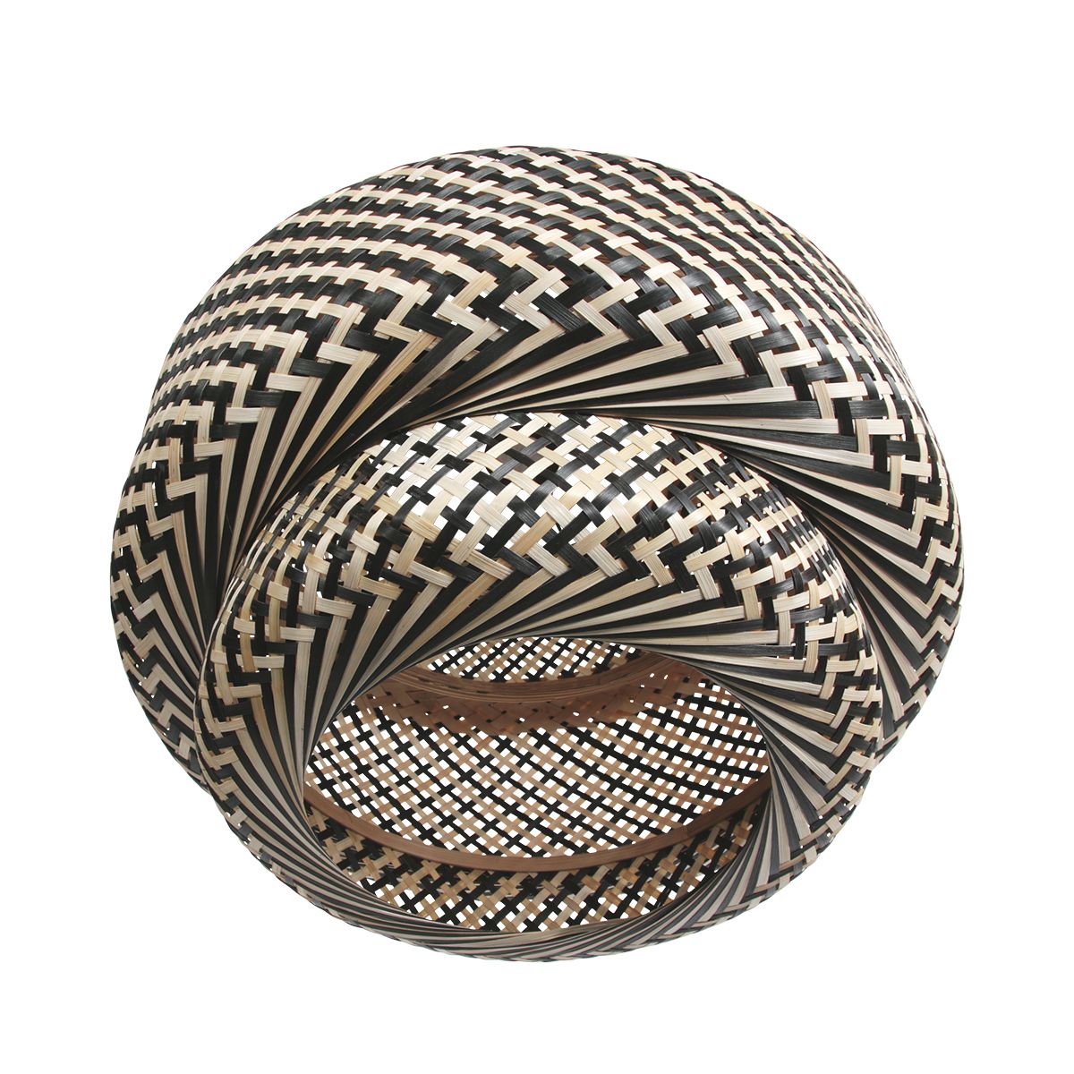 AN Abat-jour Bambou 53 × 40 cm - Crème/Noir