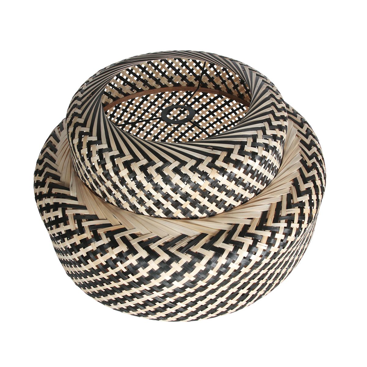 AN Abat-jour Bambou 53 × 40 cm - Crème/Noir