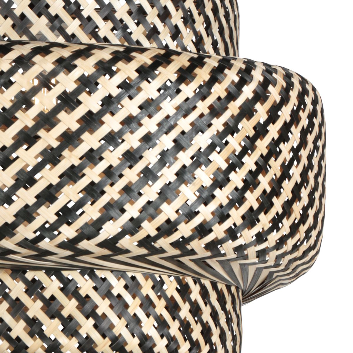 AN Abat-jour Bambou 53 × 40 cm - Crème/Noir