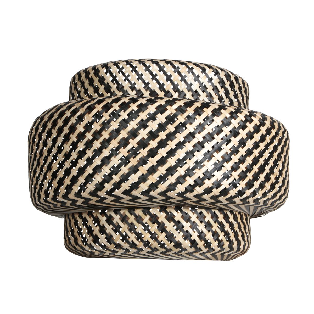 AN Abat-jour Bambou 53 × 40 cm - Crème/Noir