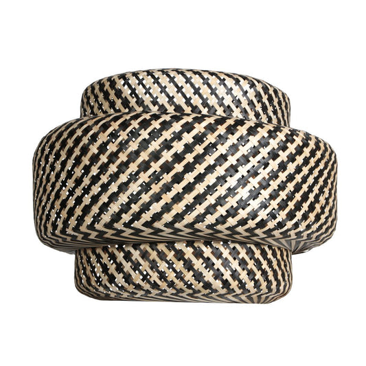 AN Abat-jour Bambou 53 × 40 cm - Crème/Noir