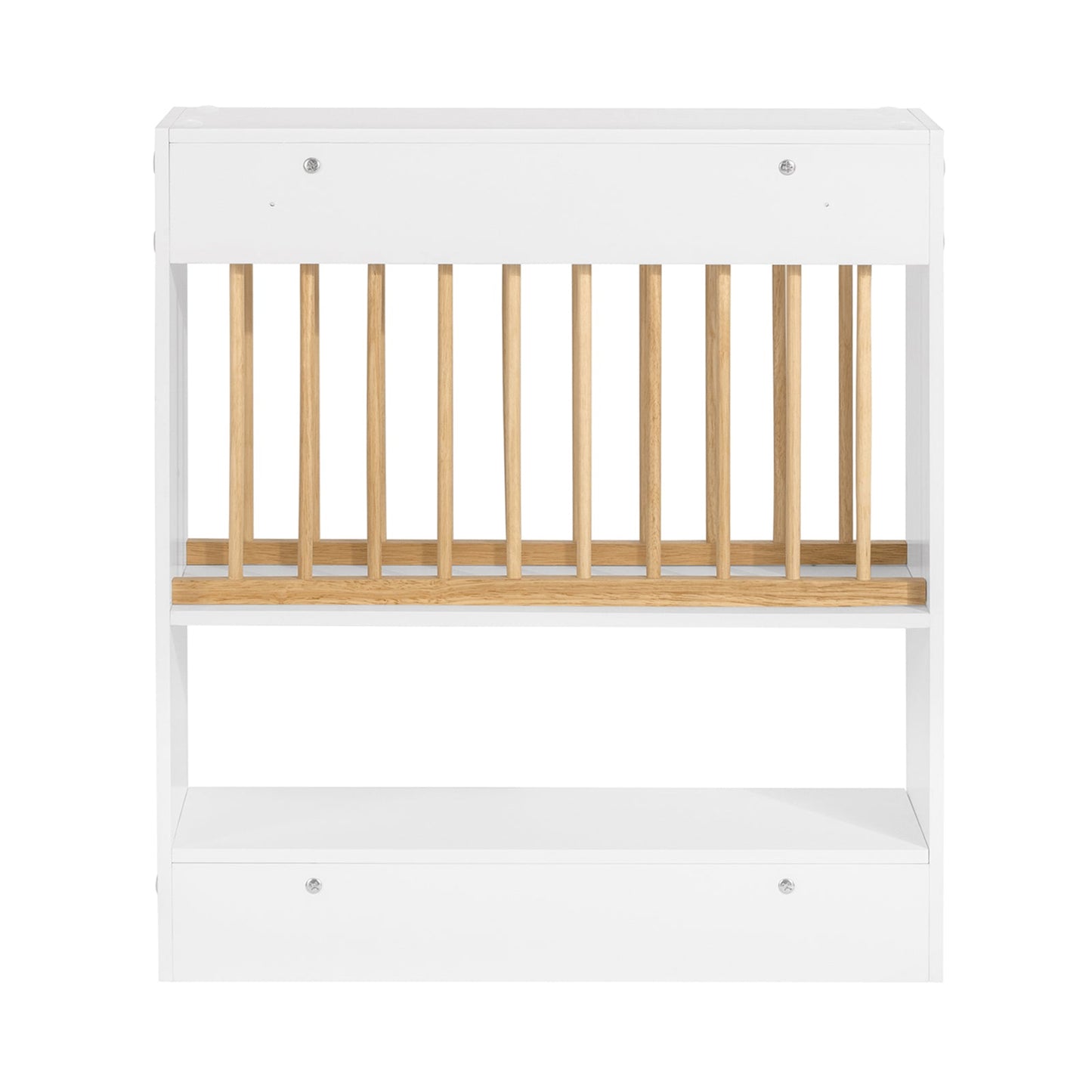 SoBuy Meuble de rangement avec support pour assiettes - Max. 10 kg - 64 x 24 x 71 cm - Blanc/ Naturel
