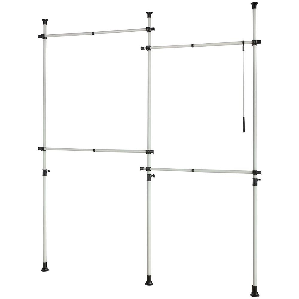 SoBuy - Portemanteau - 4 barres à linge - réglable - 124-226 x 285 cm - blanc