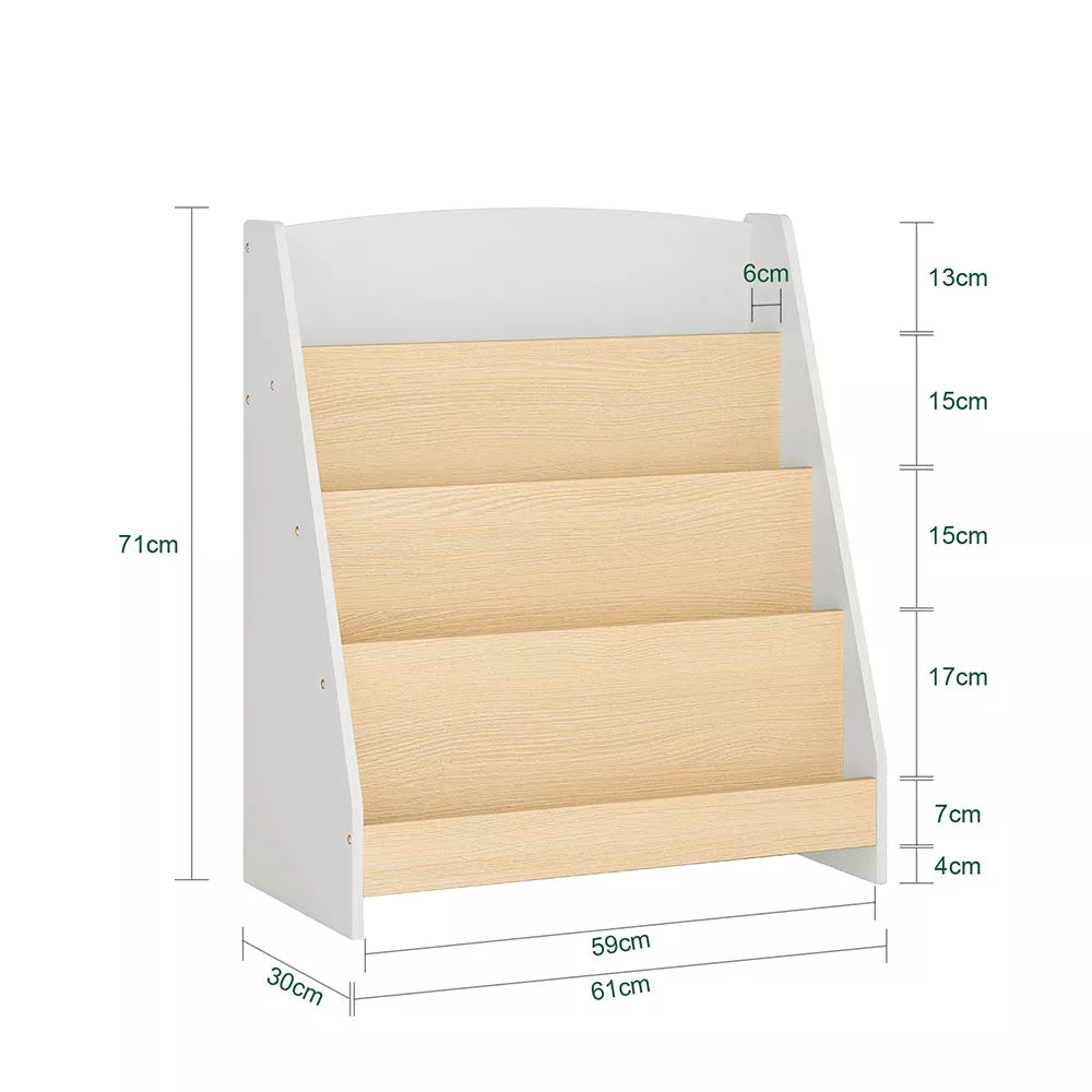 SoBuy Bibliothèque - KMB106-HG - MDF - Max. 8kg - 60x30x70cm - Blanc