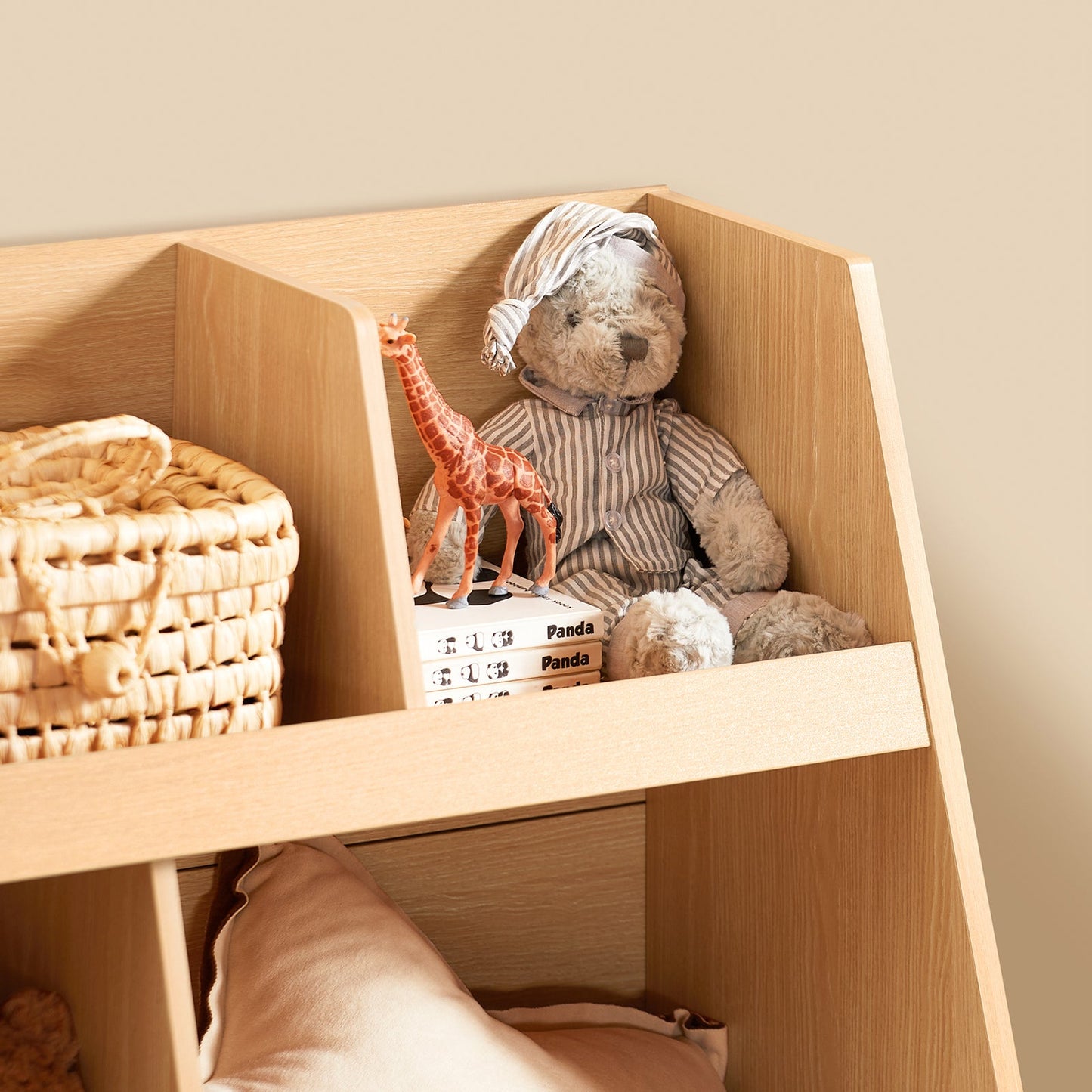 SoBuy KMB111-N Bibliothèque pour enfants 87x37x78 cm Naturel - Meuble de rangement à 5 compartiments sur pieds