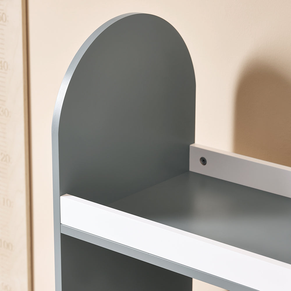 SoBuy KMB40-HG Armoire pour enfants 97x35x108 cm Gris - Porte-manteau pour enfants avec 3 crochets, étagères de rangement et panier