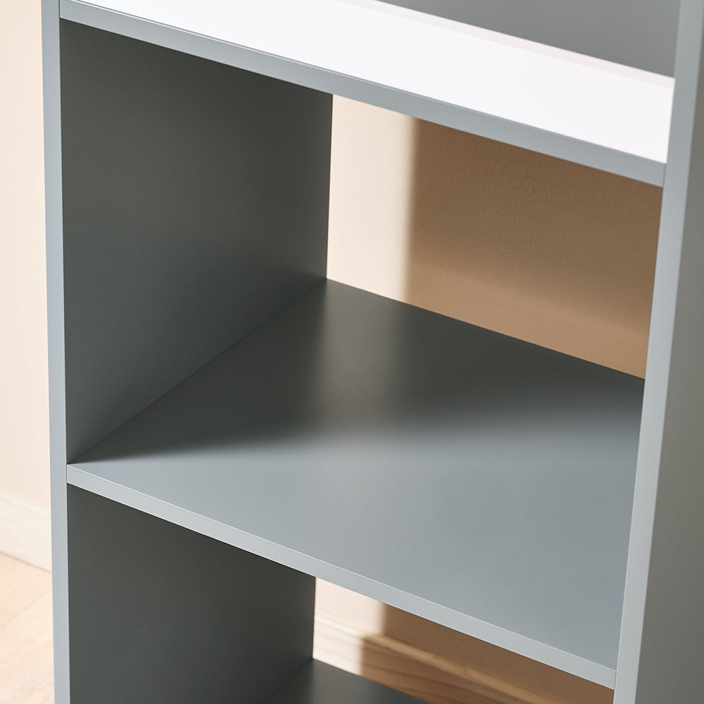 SoBuy KMB40-HG Armoire pour enfants 97x35x108 cm Gris - Porte-manteau pour enfants avec 3 crochets, étagères de rangement et panier