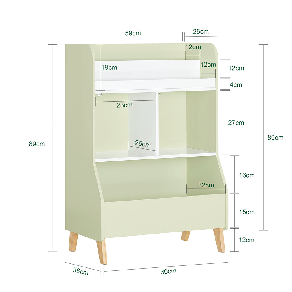 SoBuy Bibliothèque - KMB90-GR - pour enfants - 60 cm x 36 cm x 89 cm - Vert