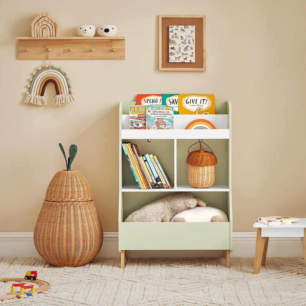 SoBuy Bibliothèque - KMB90-GR - pour enfants - 60 cm x 36 cm x 89 cm - Vert