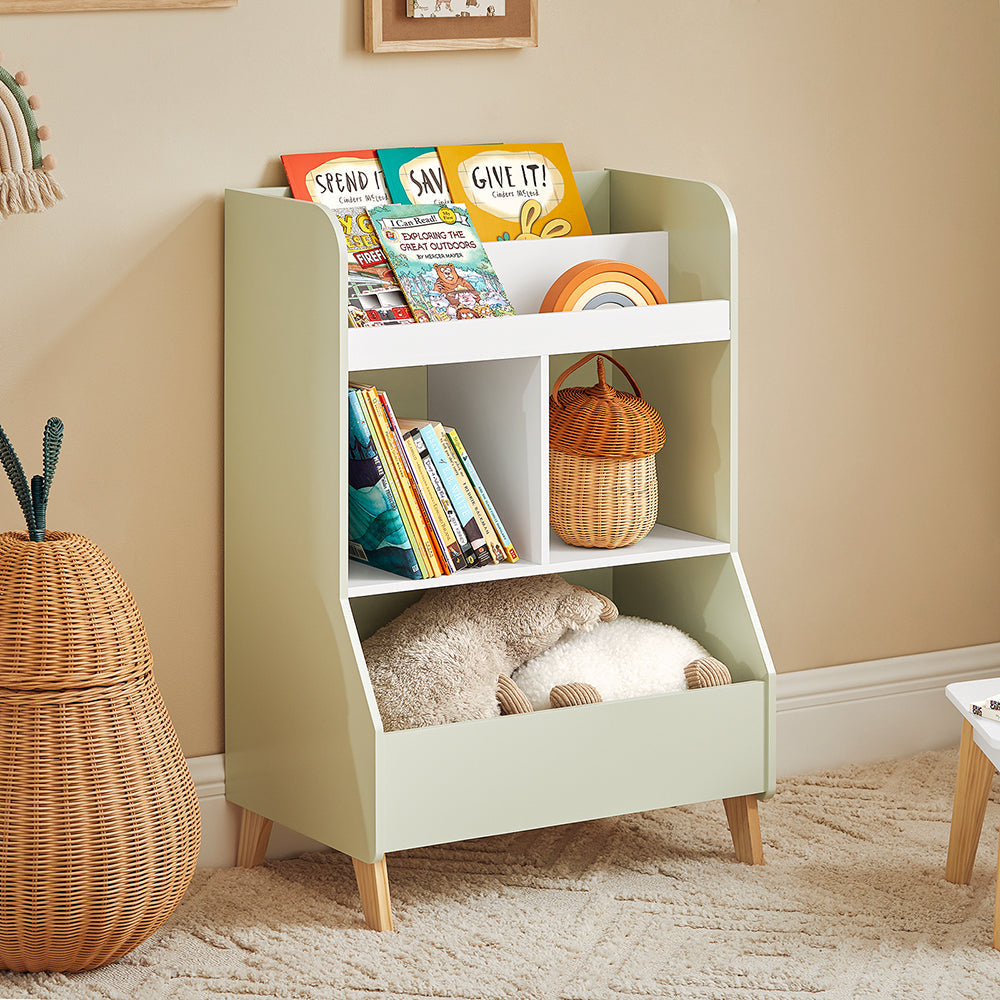 SoBuy Bibliothèque - KMB90-GR - pour enfants - 60 cm x 36 cm x 89 cm - Vert