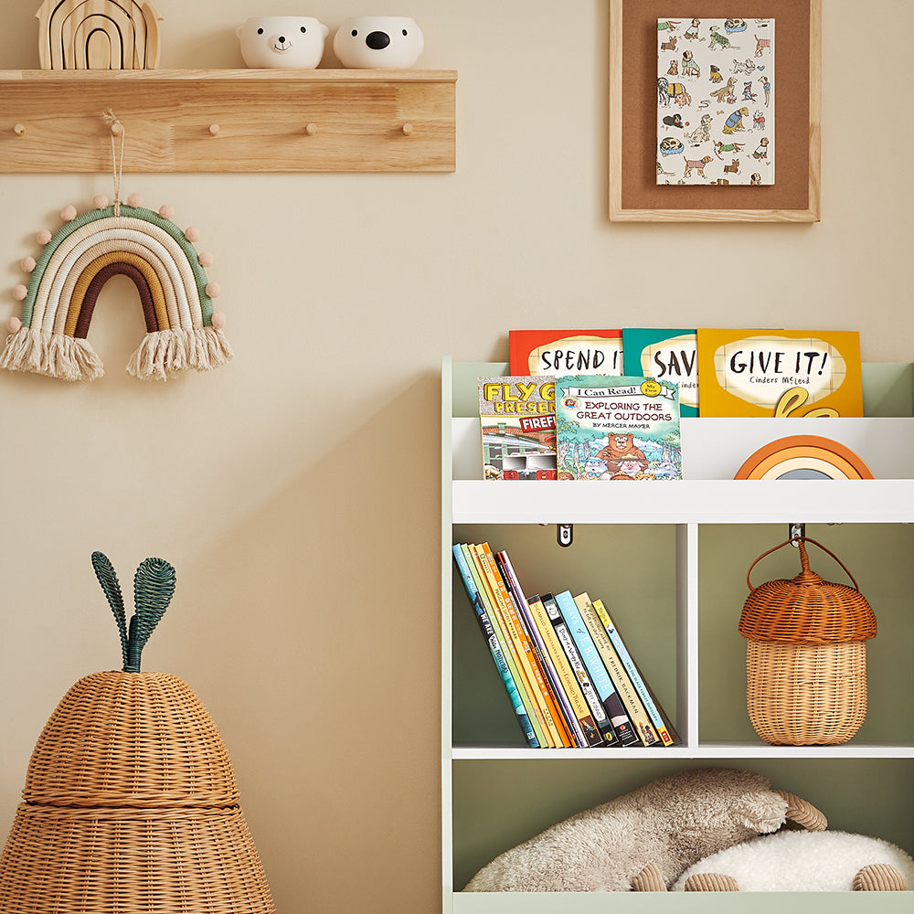 SoBuy Bibliothèque - KMB90-GR - pour enfants - 60 cm x 36 cm x 89 cm - Vert