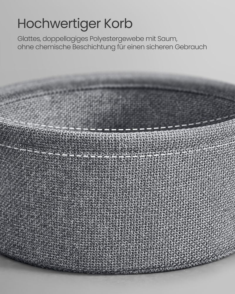 Parya Home Table d'appoint Cement Grey/White - Ø45 x 50 cm - Avec panier de rangement - Design moderne
