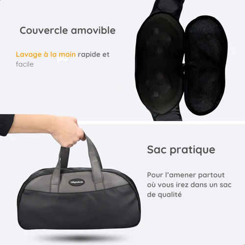 Masseur - Life products - Coussin de Massage Shiatsu - Sans fil Rechargeable - Noir