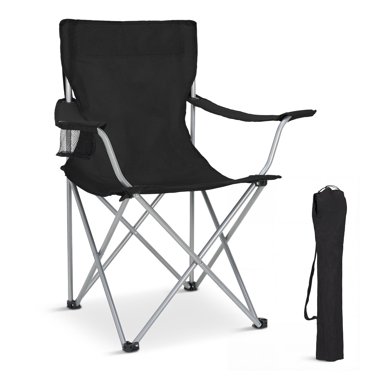 Trvlmore Camping Chair Basic - Noir - 88 x 50 x 83 cm - Pliable - Capacité de charge de 120 kg