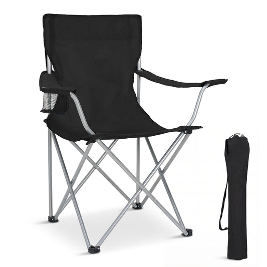 Trvlmore Camping Chair Basic - Noir - 88 x 50 x 83 cm - Pliable - Capacité de charge de 120 kg