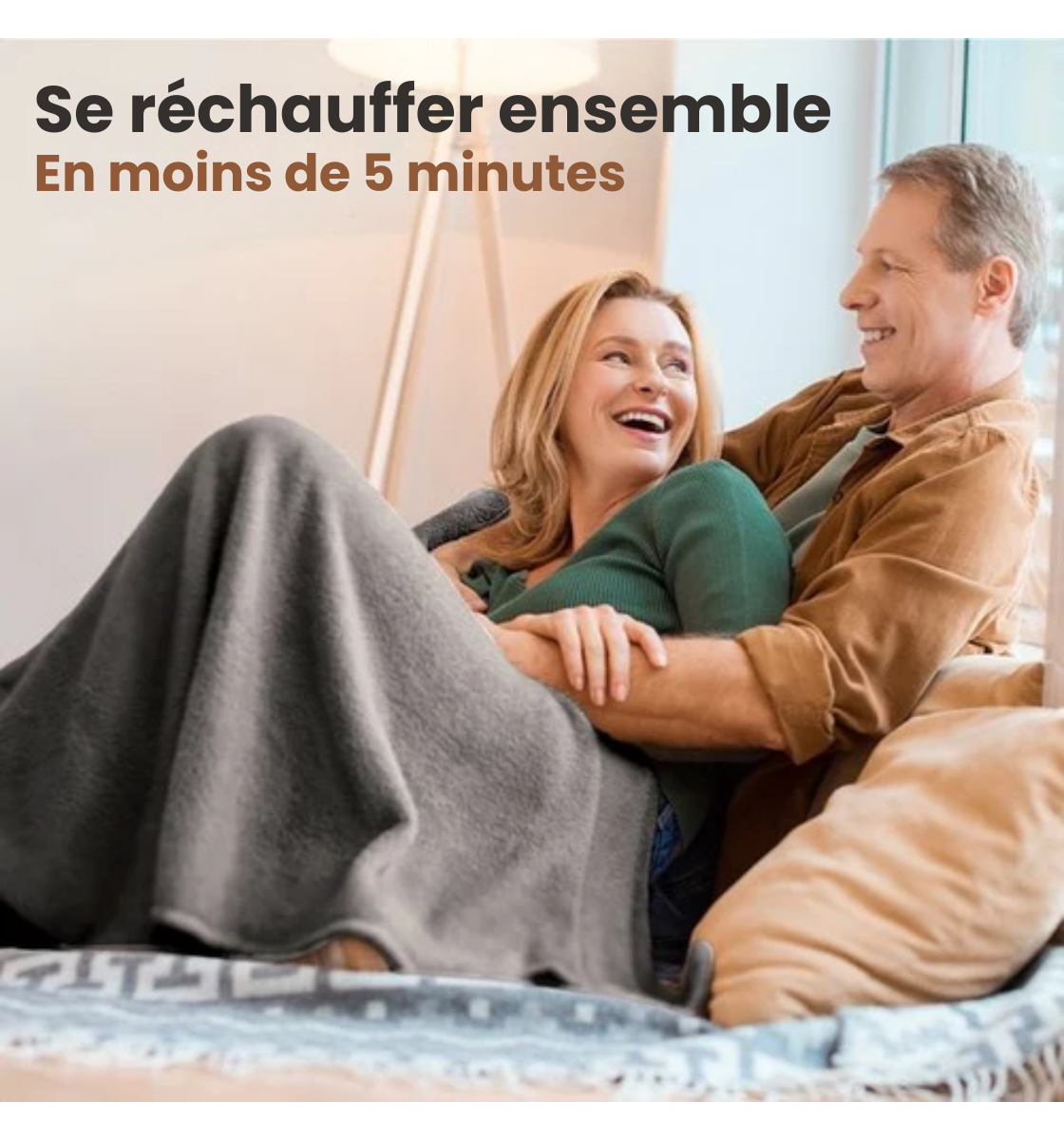 Couverture électrique - Auronic - Chauffante réglable - 2 personnes - 200x150 - Gris