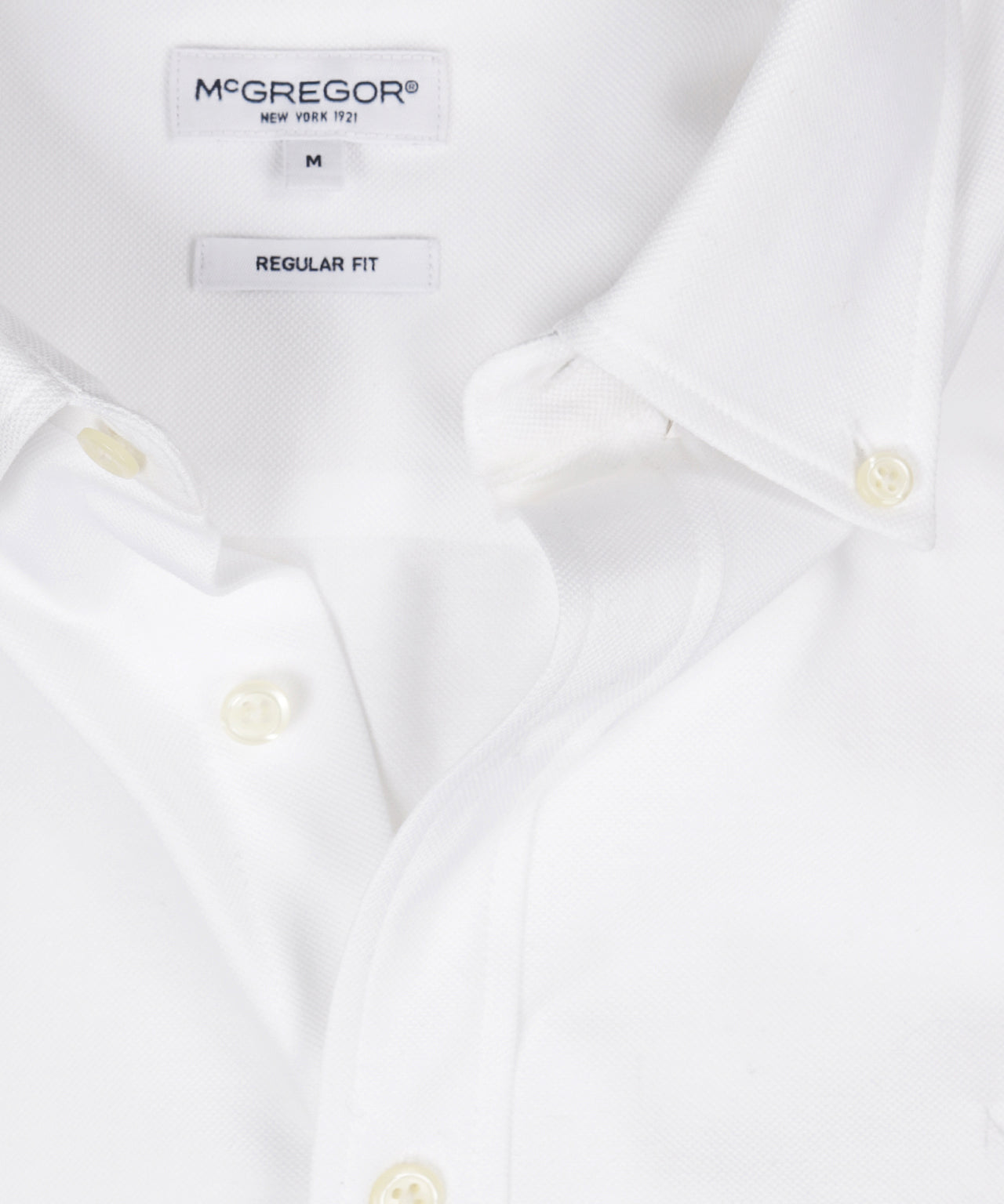 McGregor - Chemise en piqué stretch - Coupe régulière et confortable - Blanc - Taille S