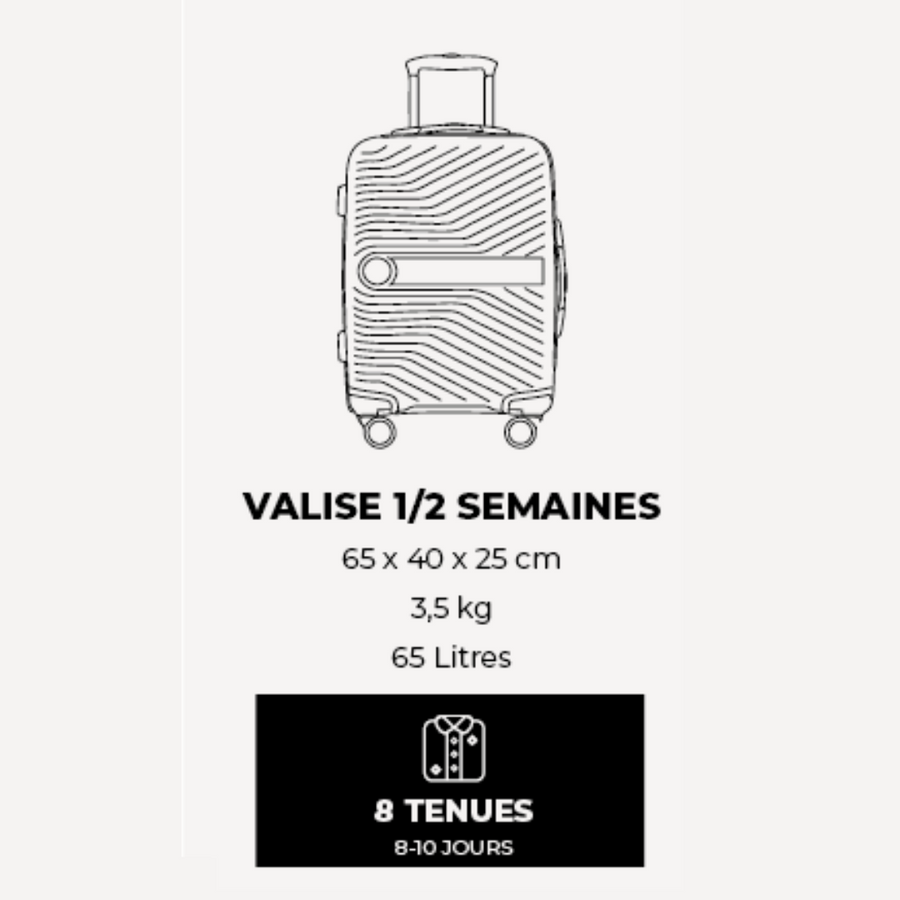 VALISE RIGIDE BLEUE DE TAILLE MOYENNE (TAILLE M)