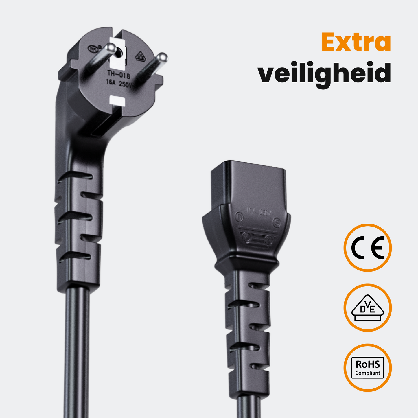 Moovv Câble d'alimentation 4 mètres en cuivre - câble extra long pour tapis de course